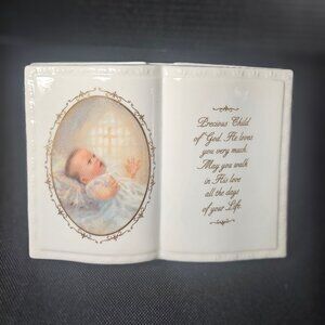 Vintage God's Treasures Porcelain Book With Poem by Katheryne Andrews Fincher